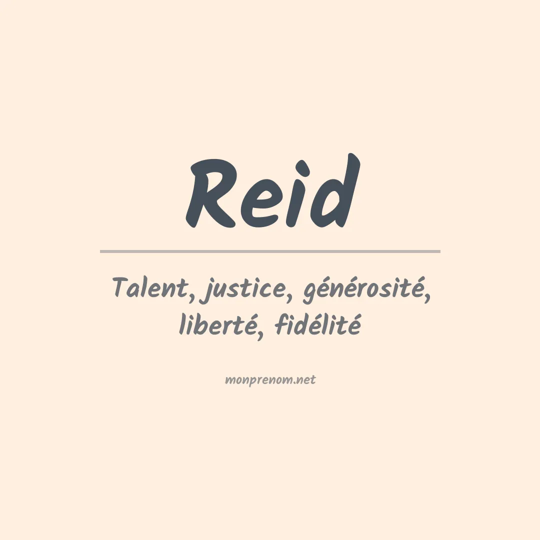 Signification du Prénom Reid