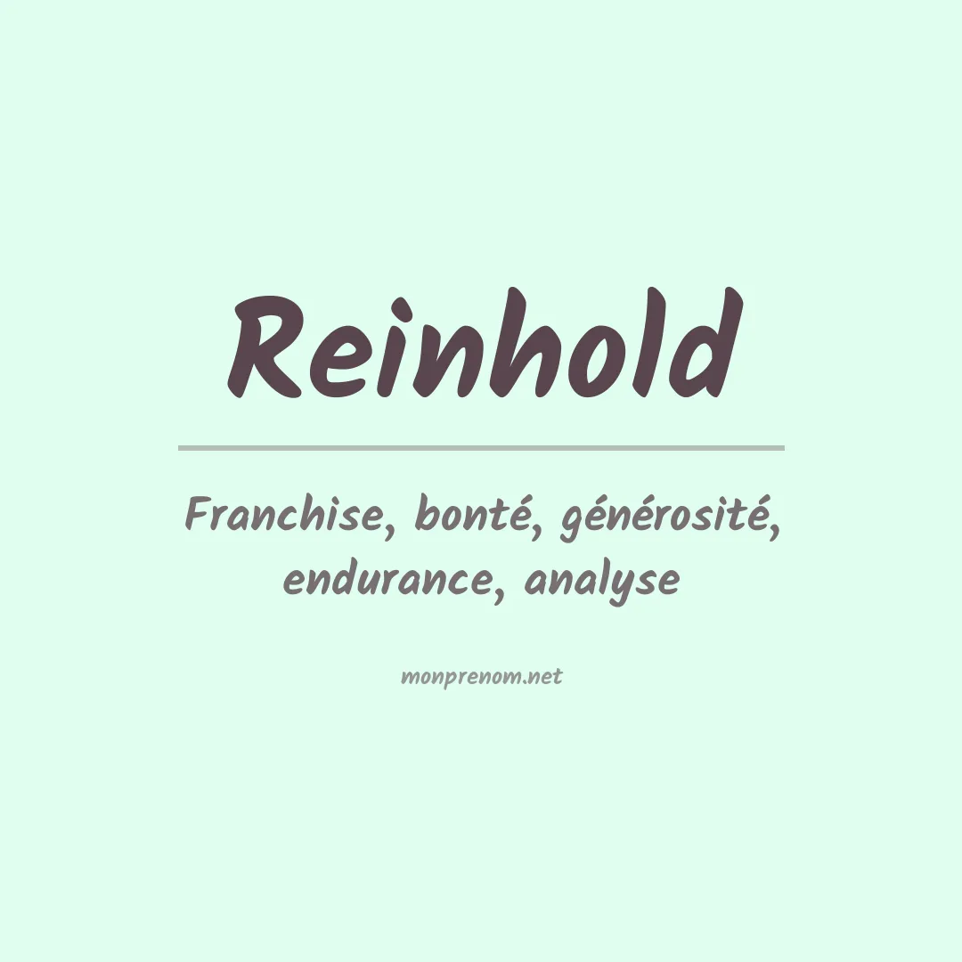 Signification du Prénom Reinhold