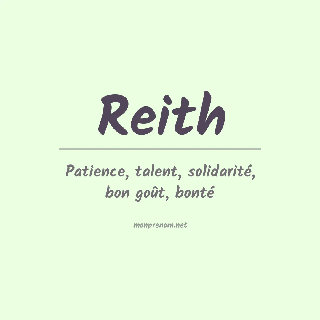 Signification du Prénom Reith