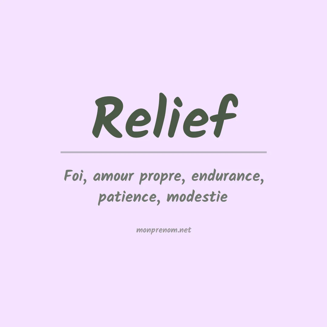Signification du Prénom Relief