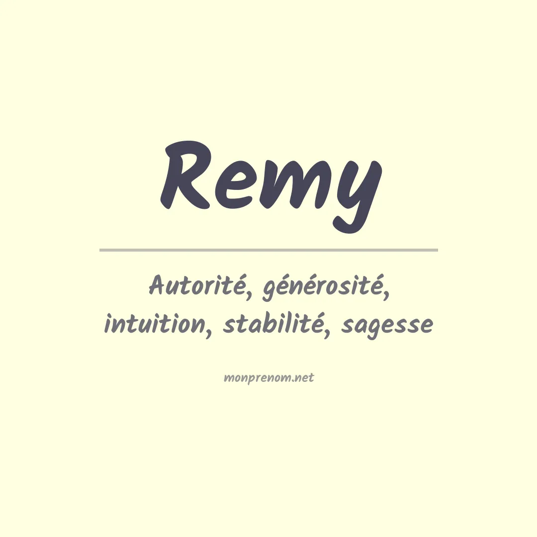 Signification du Prénom Remy