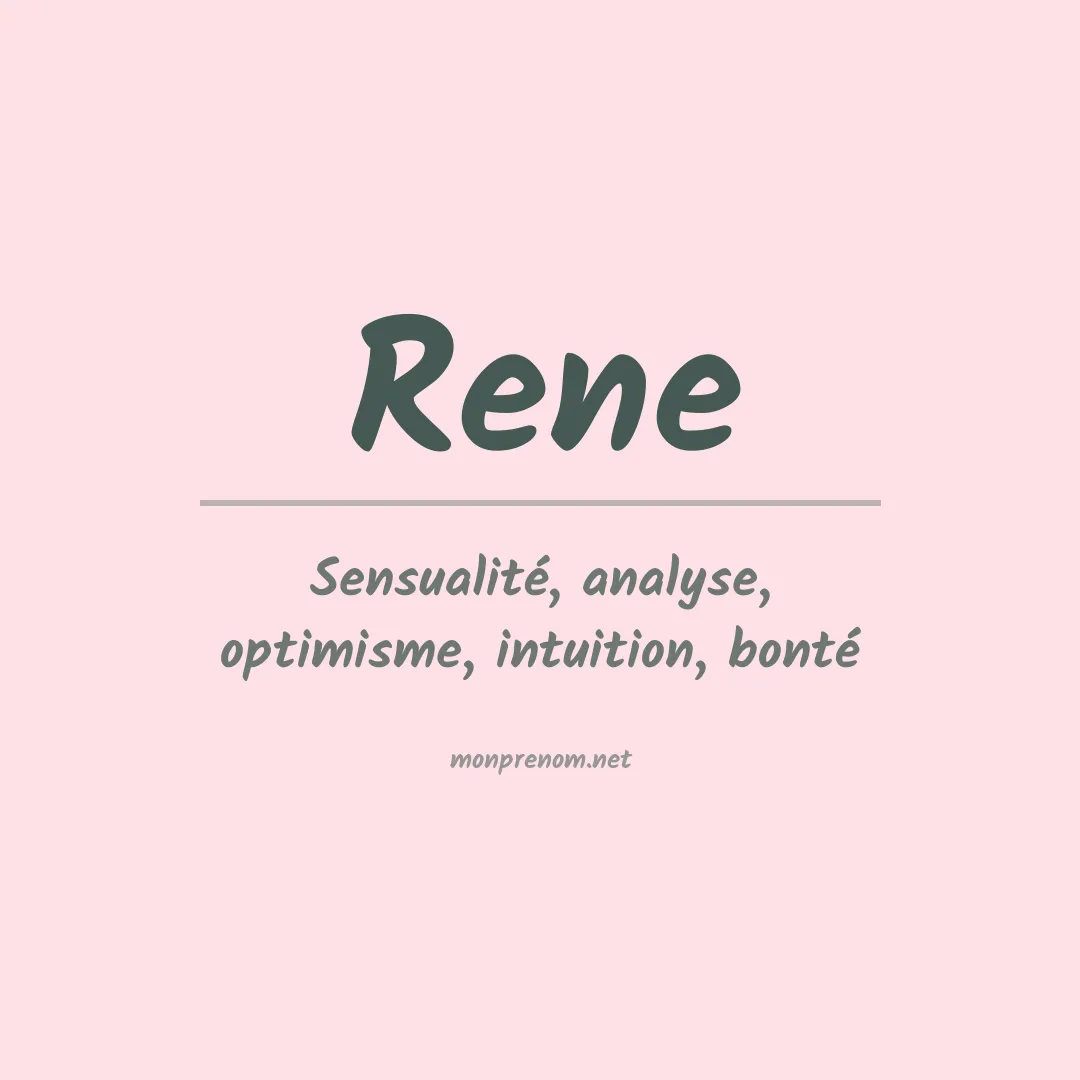 Signification du Prénom Rene