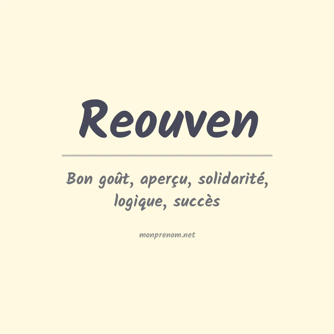 Signification du Prénom Reouven Signification du Prénom Reouven