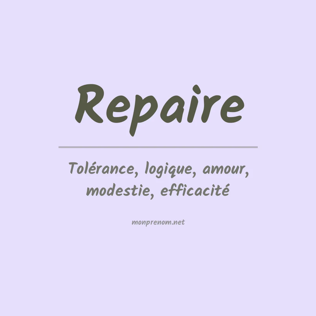 Signification du Prénom Repaire