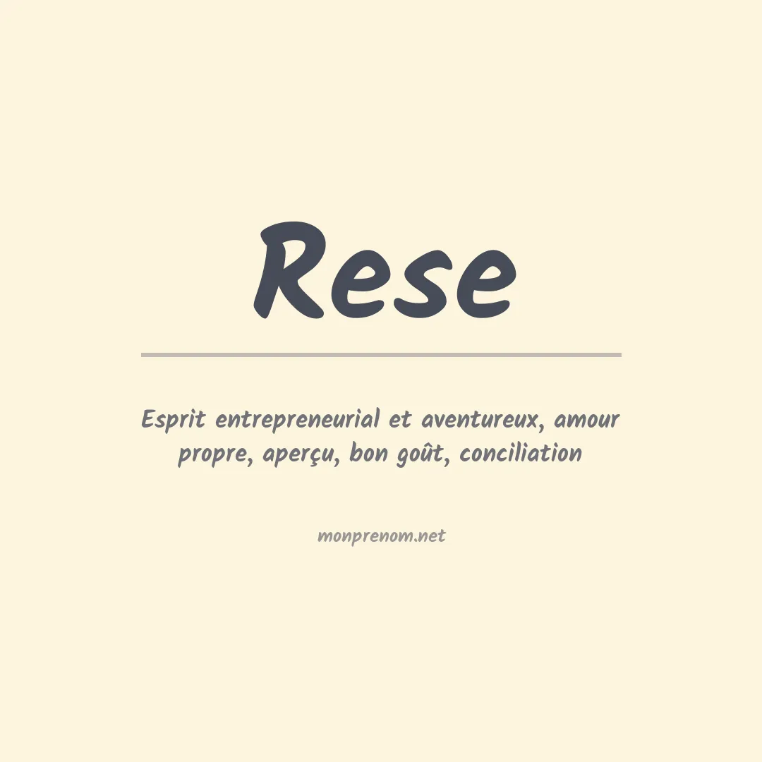 Signification du Prénom Rese