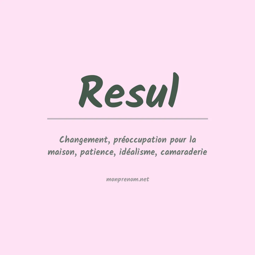 Signification du Prénom Resul Signification du Prénom Resul