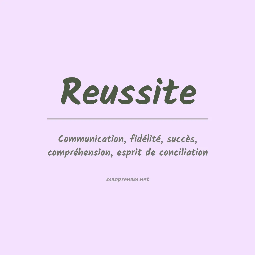 Signification du Prénom Reussite Signification du Prénom Reussite