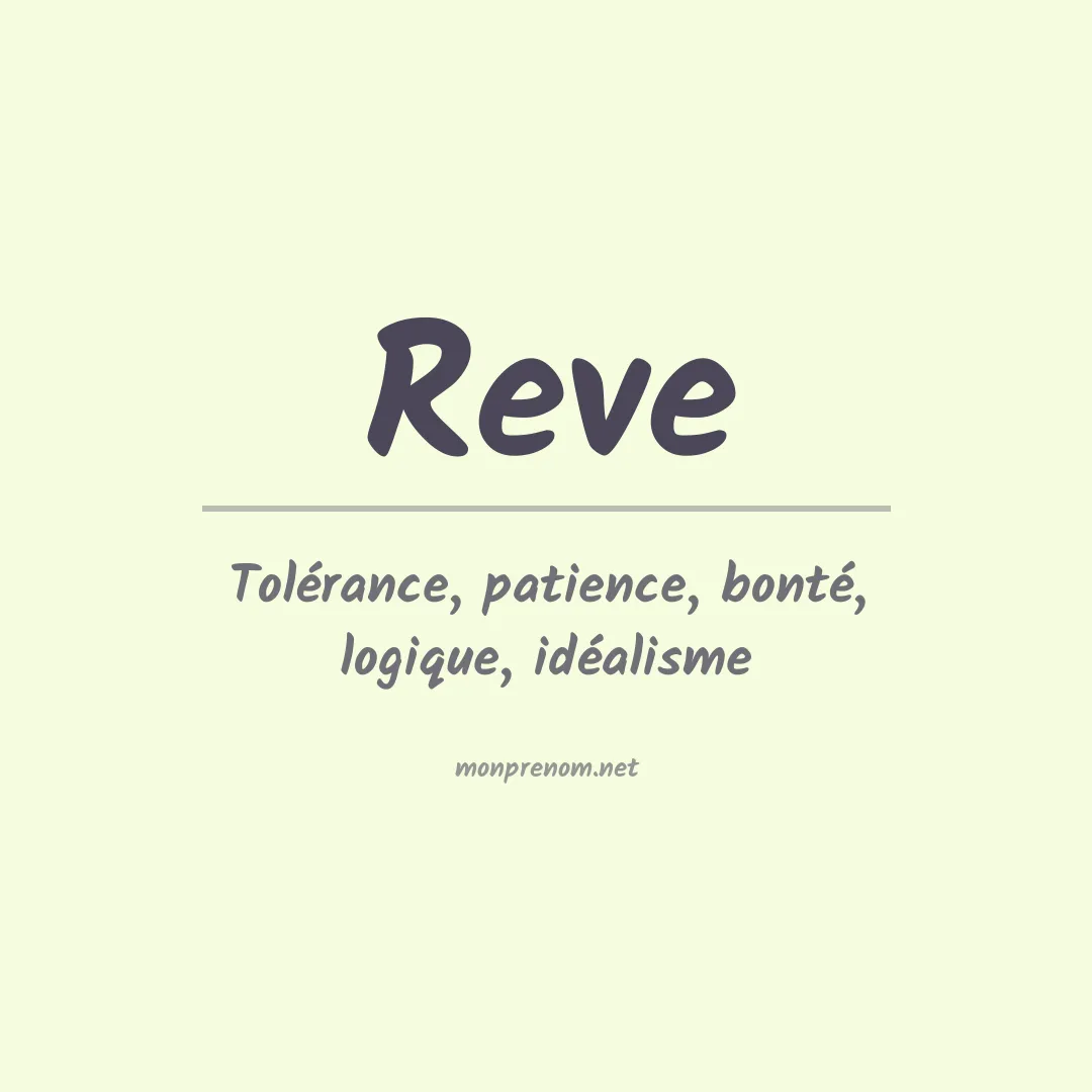 Signification du Prénom Reve Signification du Prénom Reve
