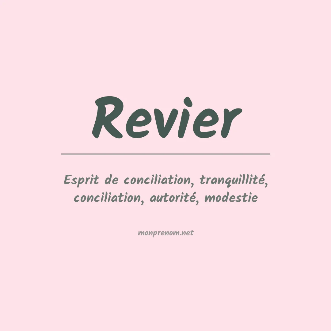 Signification du Prénom Revier