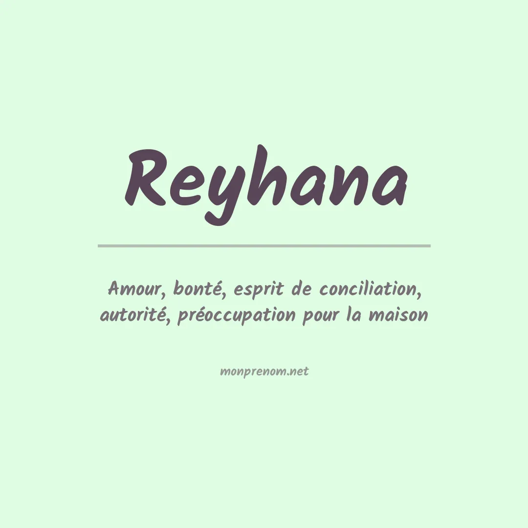 Signification du Prénom Reyhana Signification du Prénom Reyhana