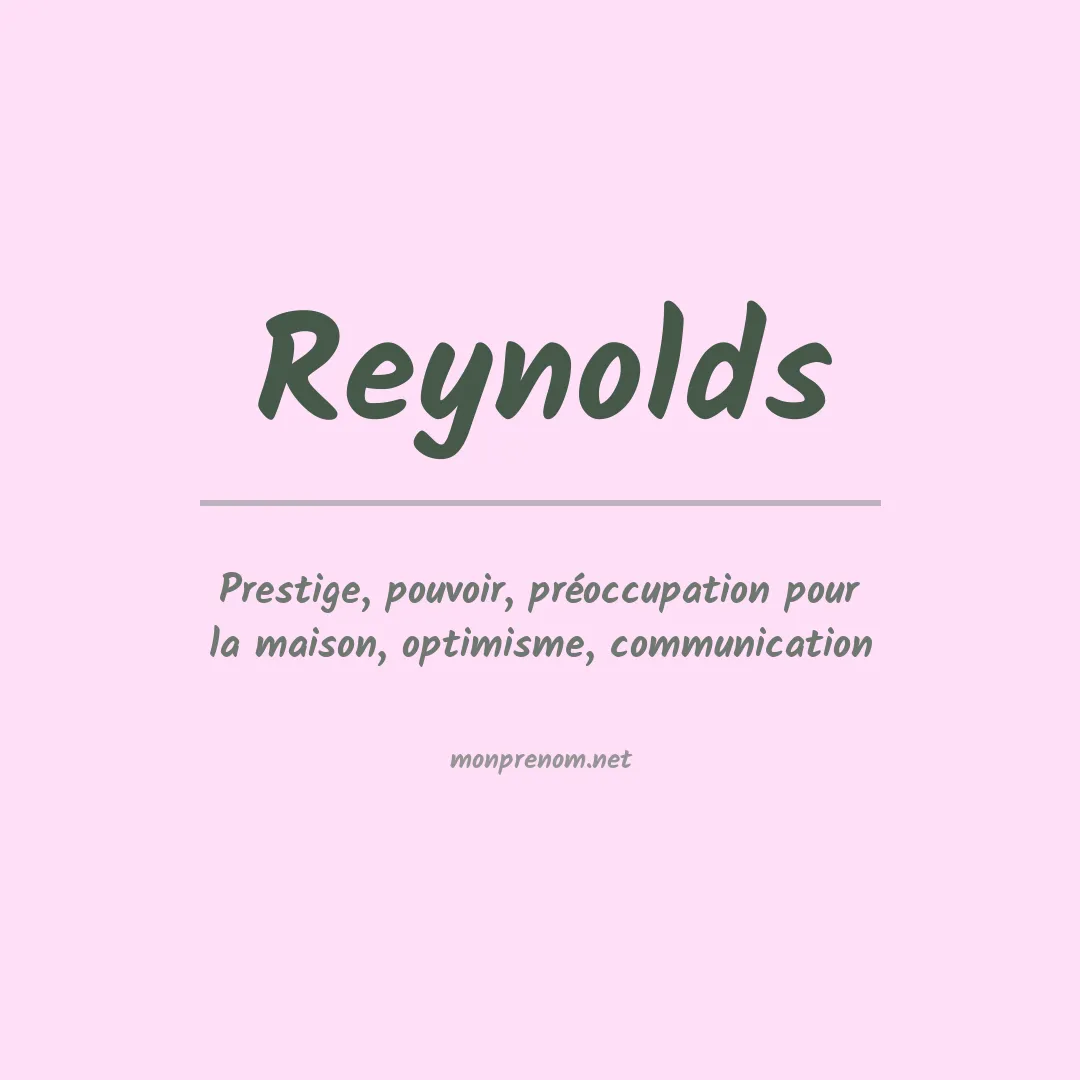 Signification du Prénom Reynolds