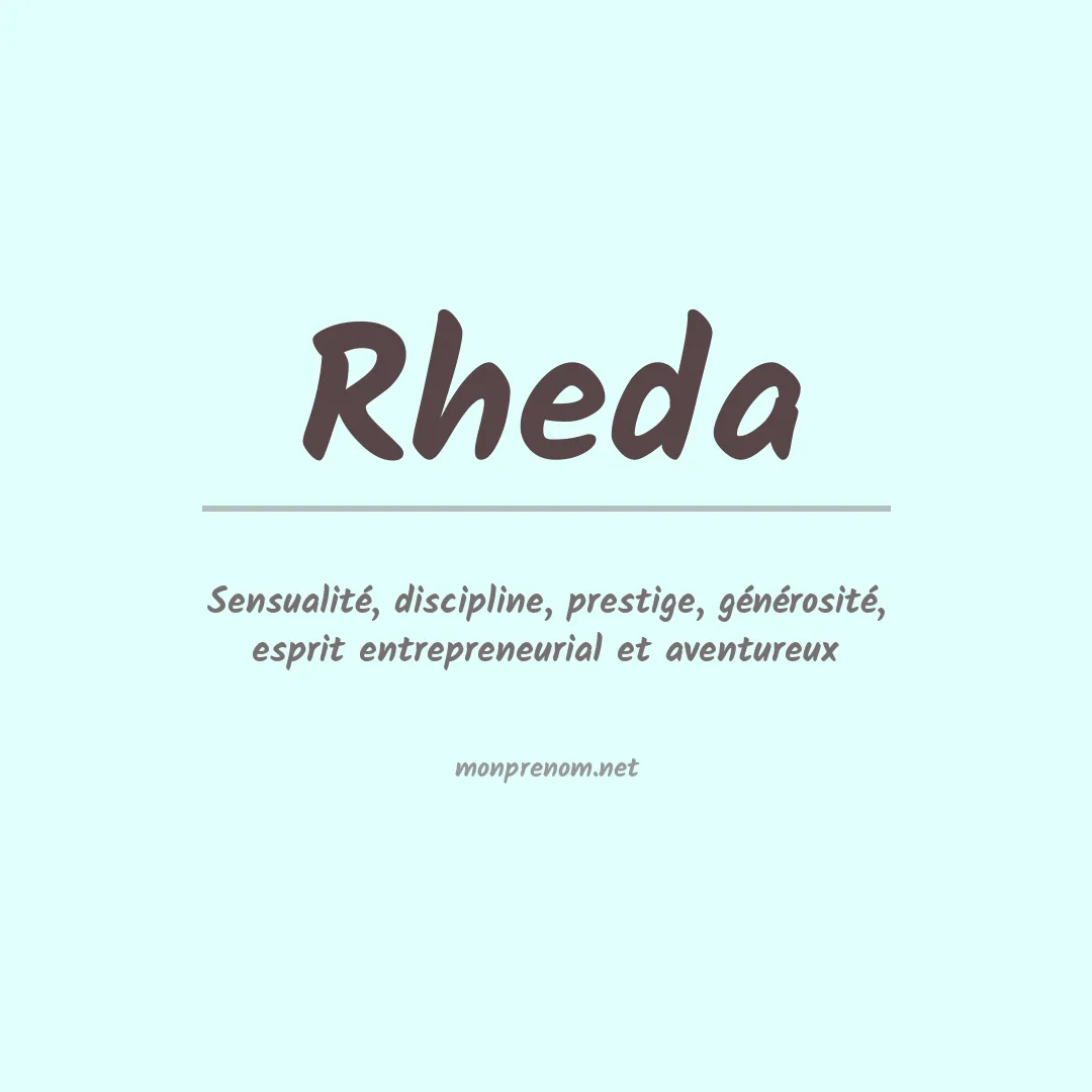 Signification du Prénom Rheda Signification du Prénom Rheda