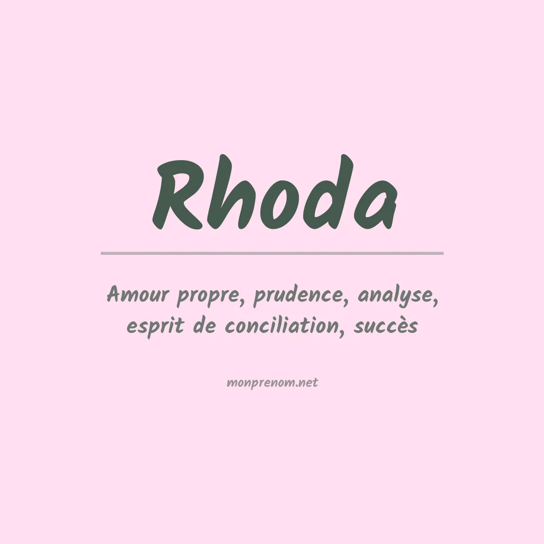 Signification du Prénom Rhoda