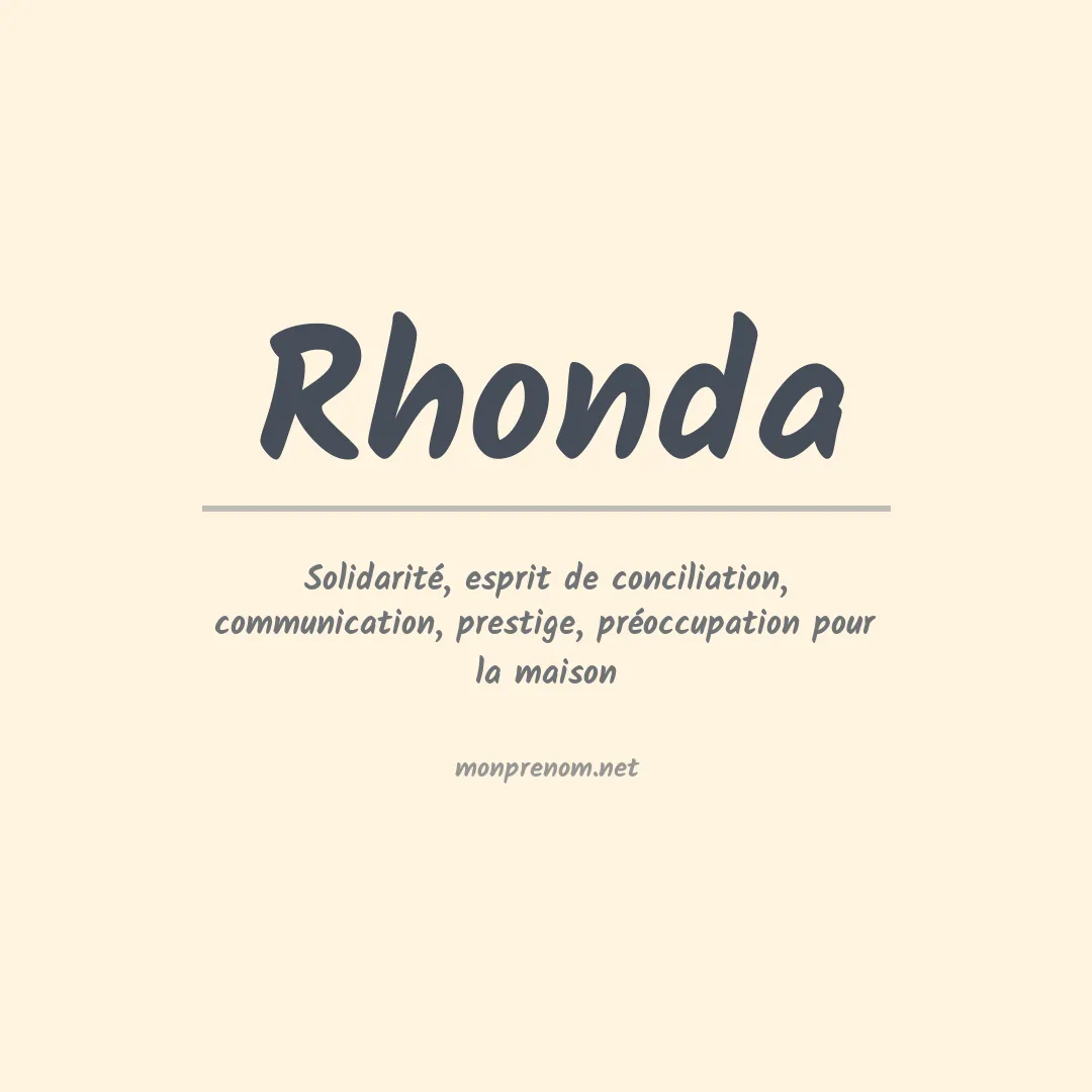 Signification du Prénom Rhonda