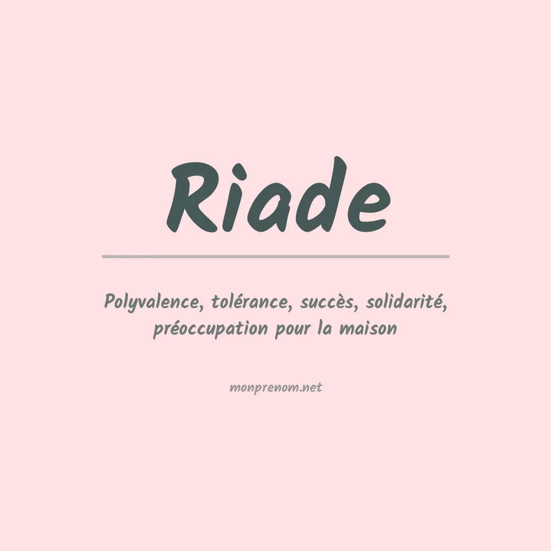 Signification du Prénom Riade Signification du Prénom Riade