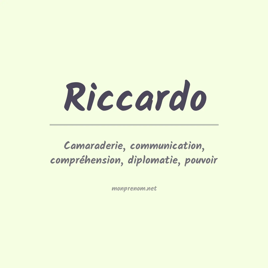 Signification du Prénom Riccardo
