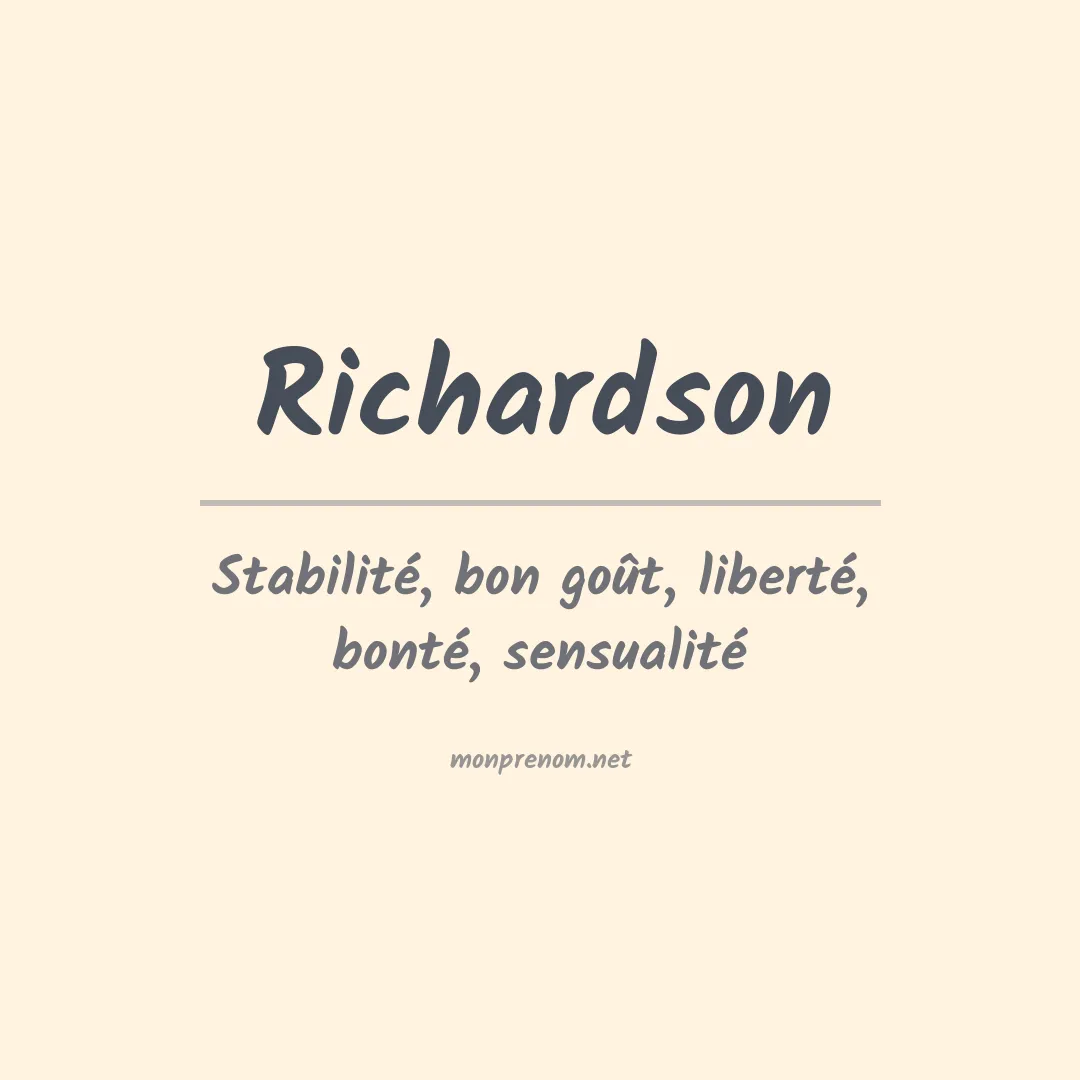 Signification du Prénom Richardson