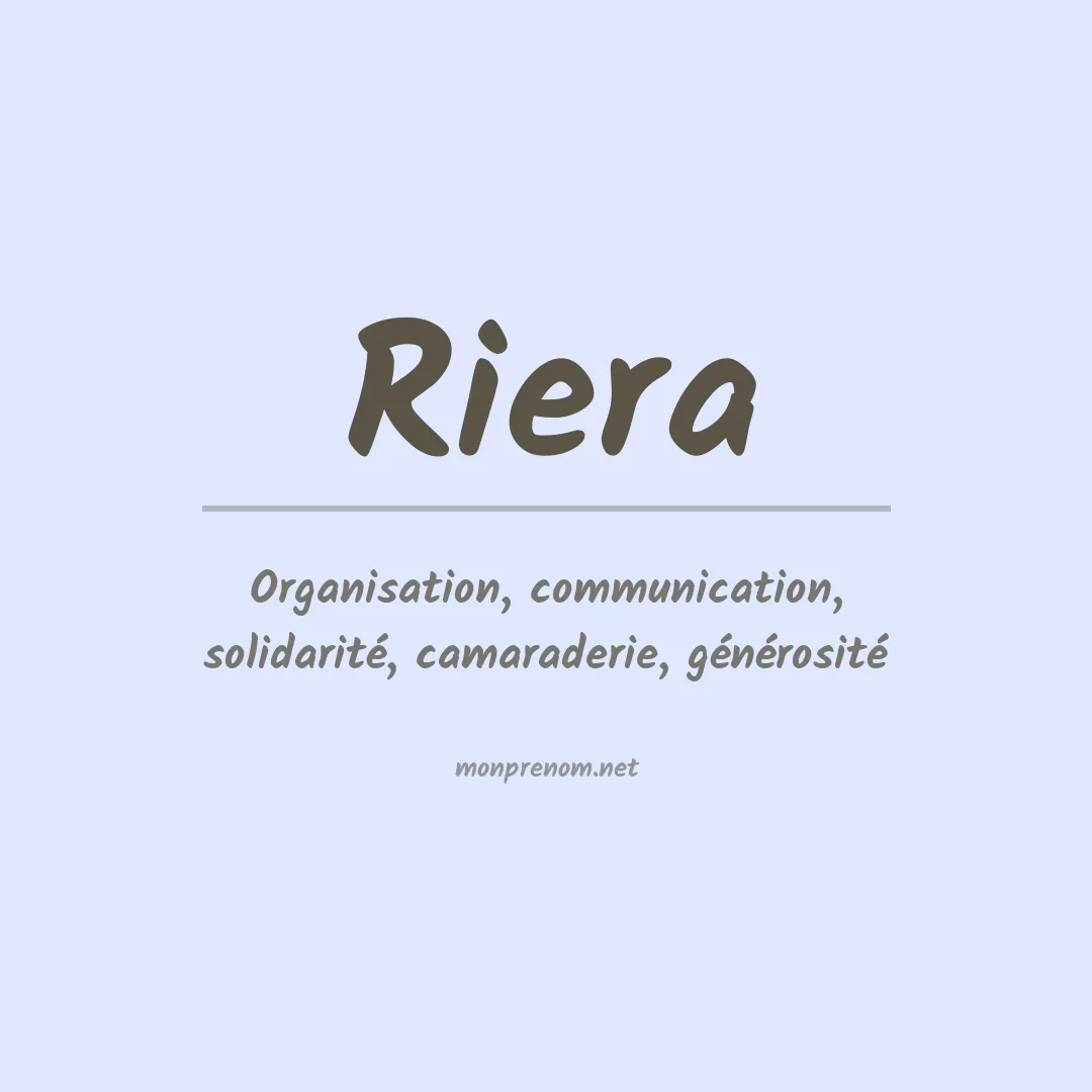 Signification du Prénom Riera