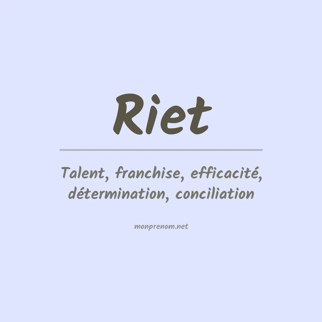 Signification du Prénom Riet