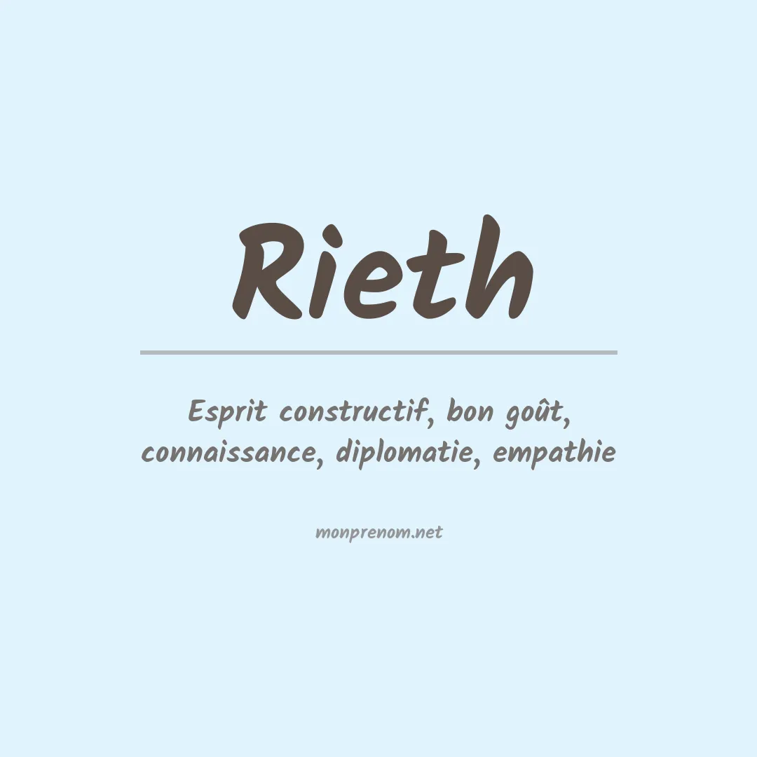 Signification du Prénom Rieth