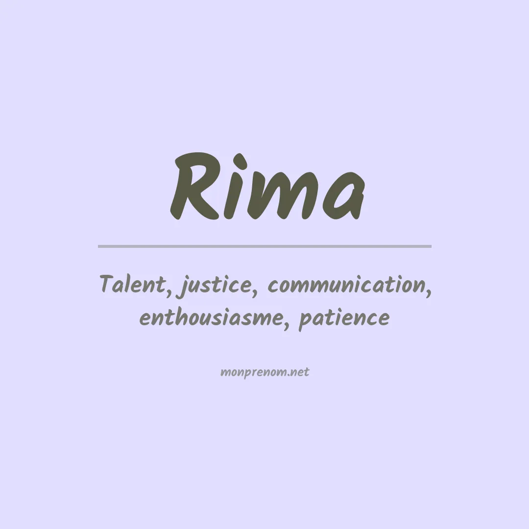 Signification du Prénom Rima