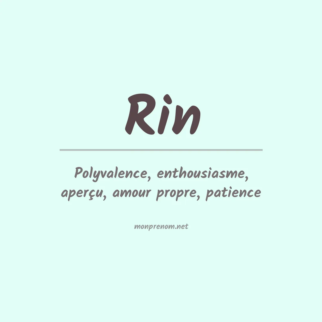 Signification du Prénom Rin Signification du Prénom Rin
