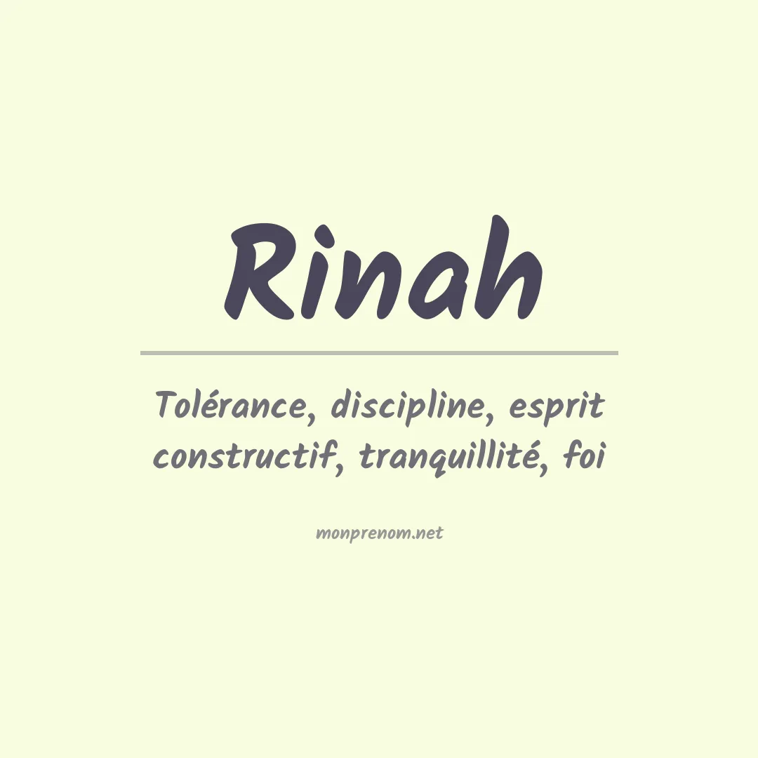 Signification du Prénom Rinah Signification du Prénom Rinah