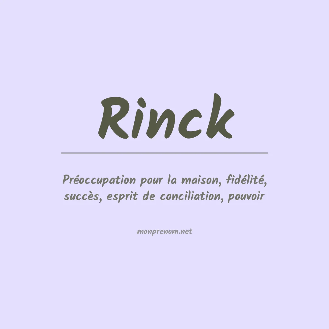 Signification du Prénom Rinck