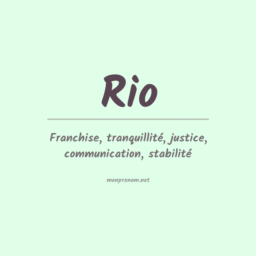 Signification du Prénom Rio