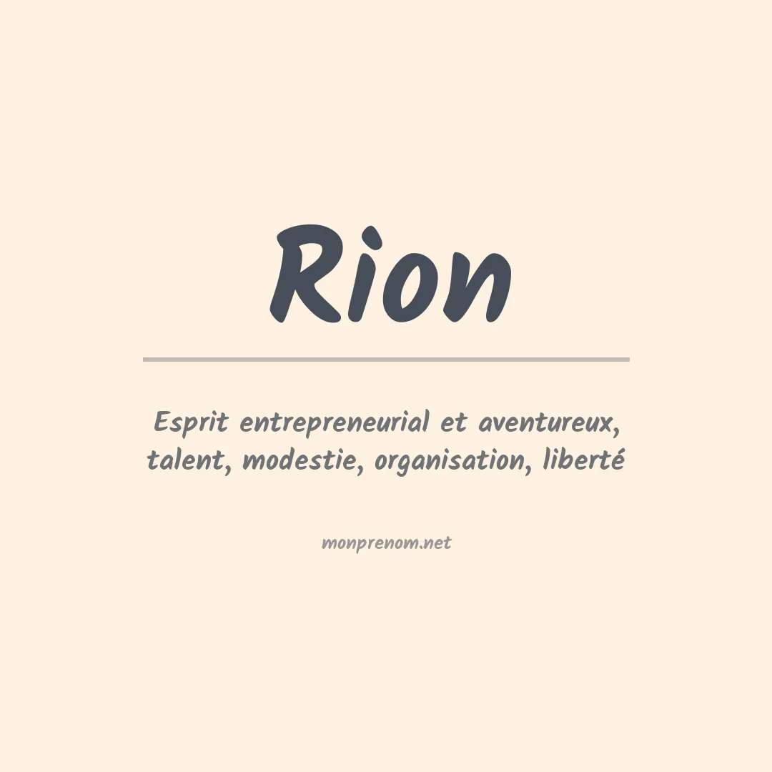 Signification du Prénom Rion