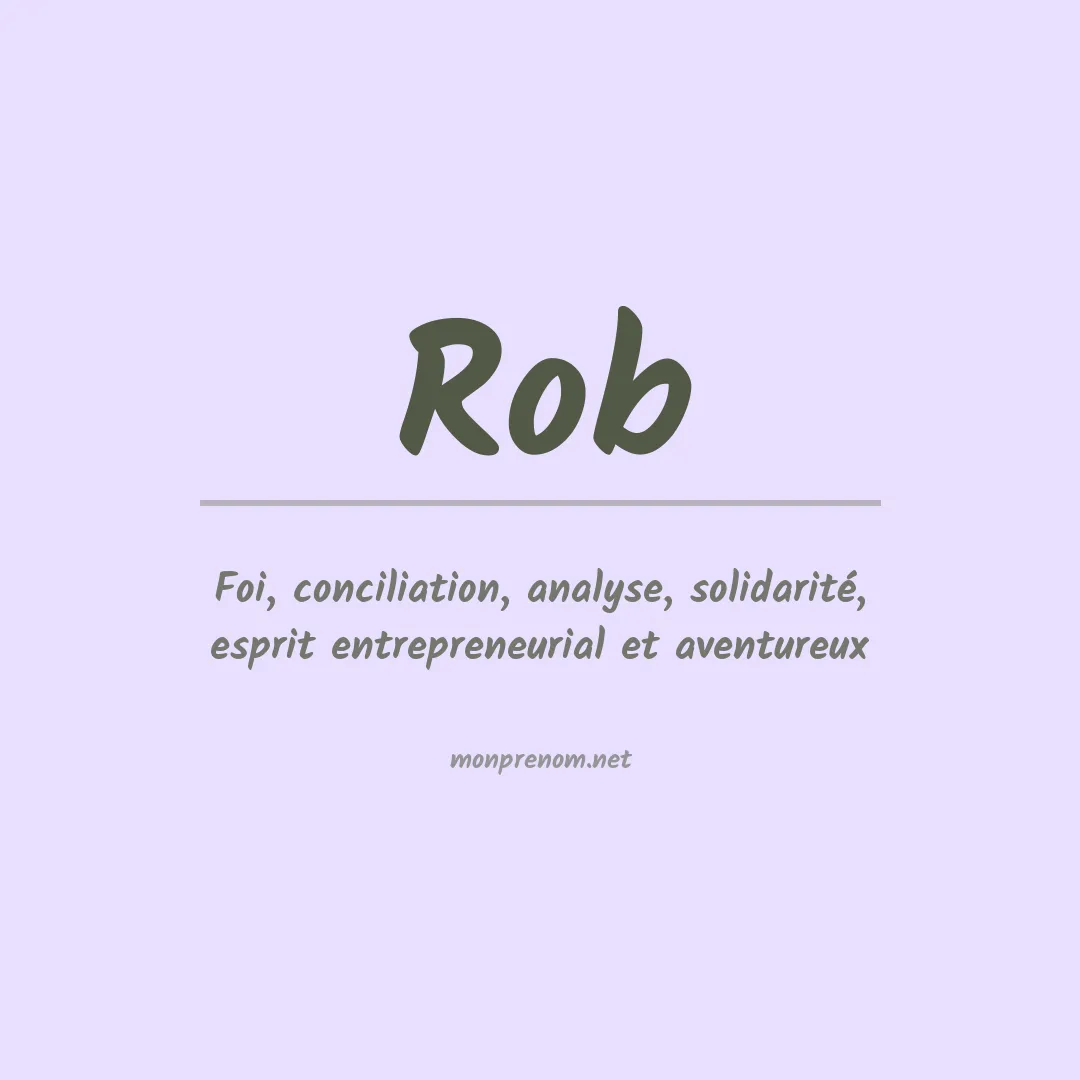 Signification du Prénom Rob