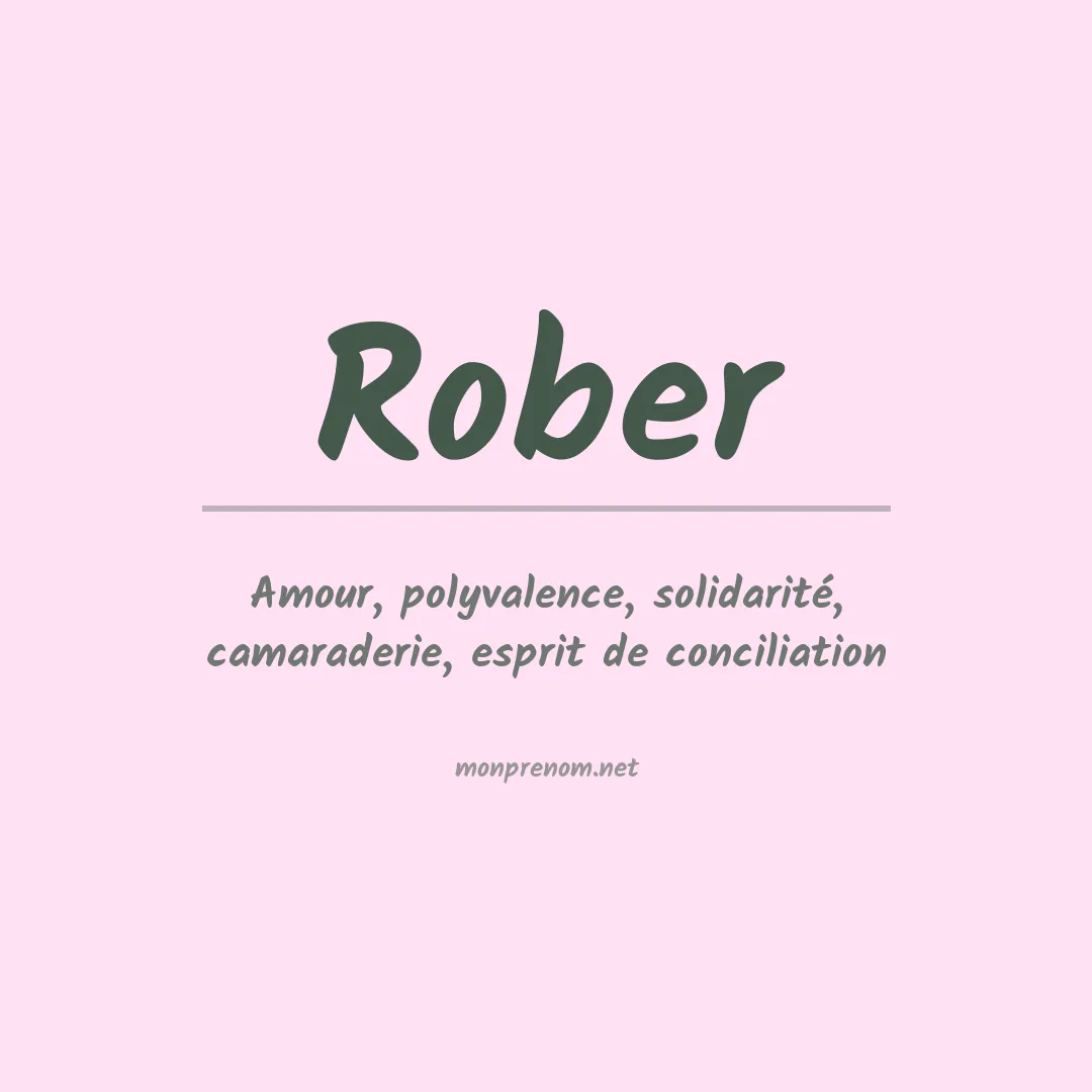 Signification du Prénom Rober