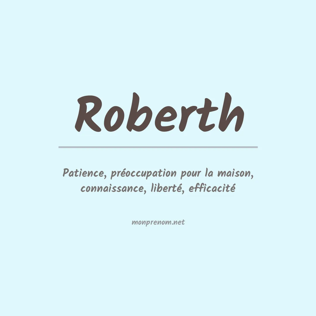 Signification du Prénom Roberth