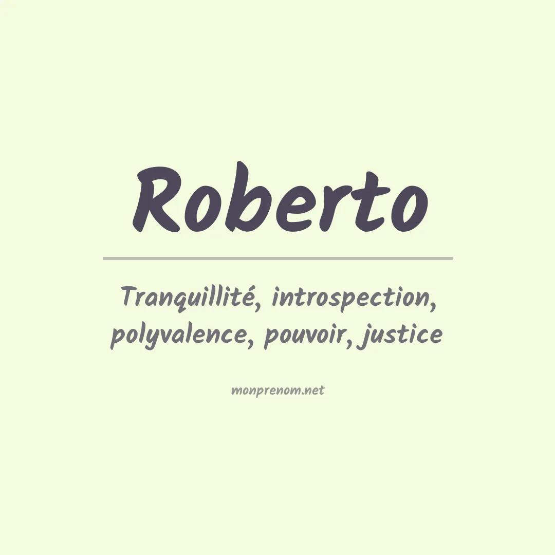 Signification du Prénom Roberto