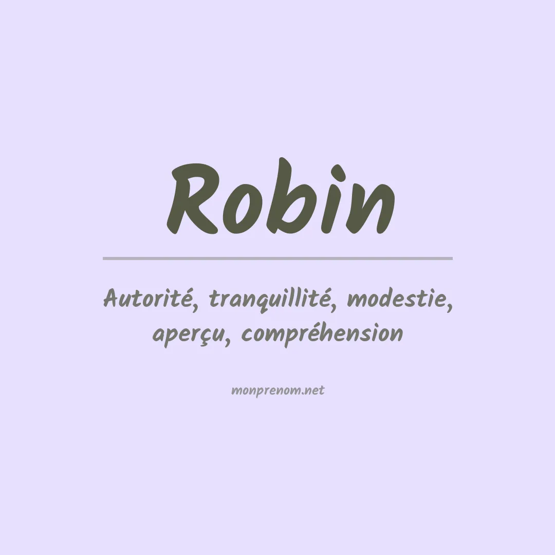 Signification du Prénom Robin