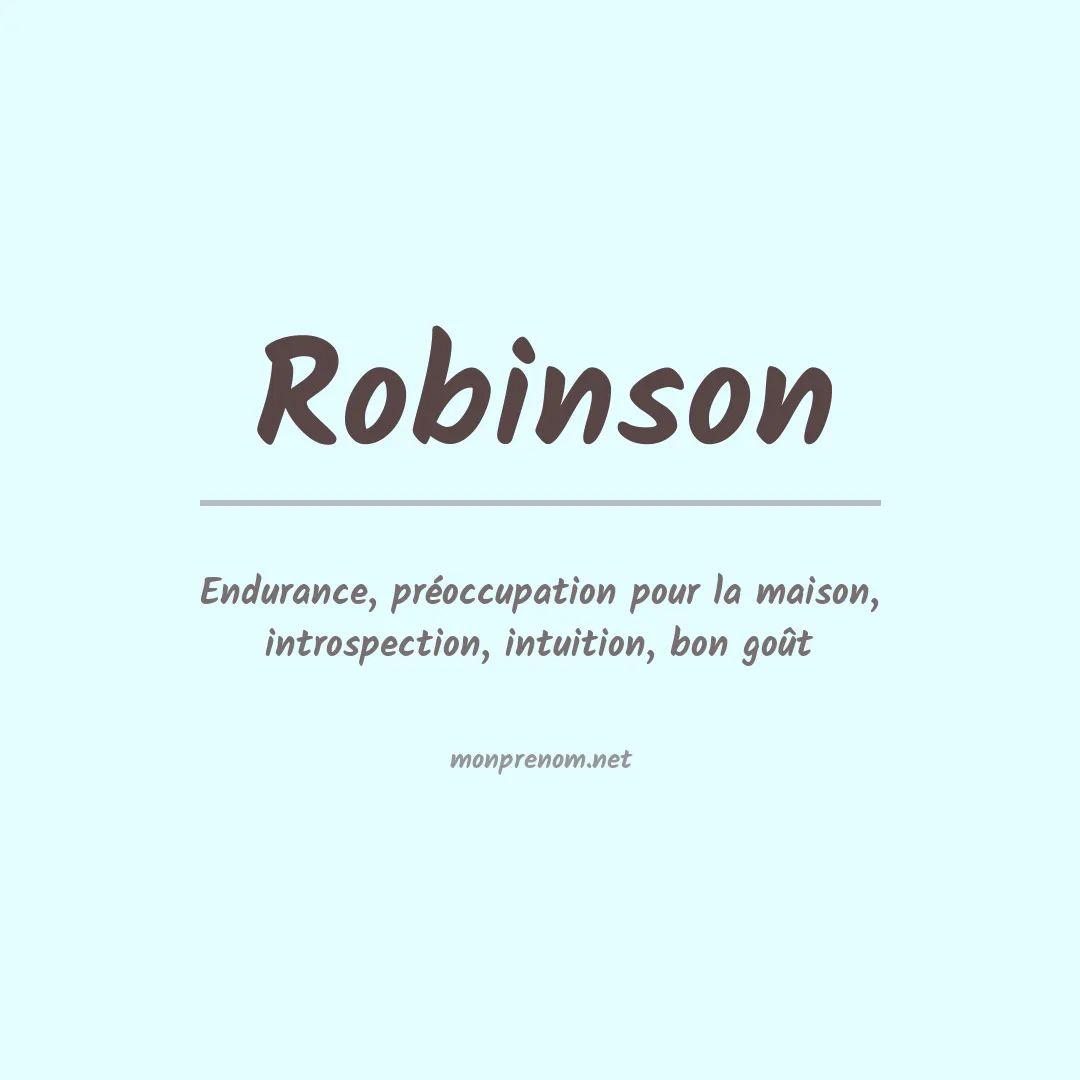 Signification du Prénom Robinson