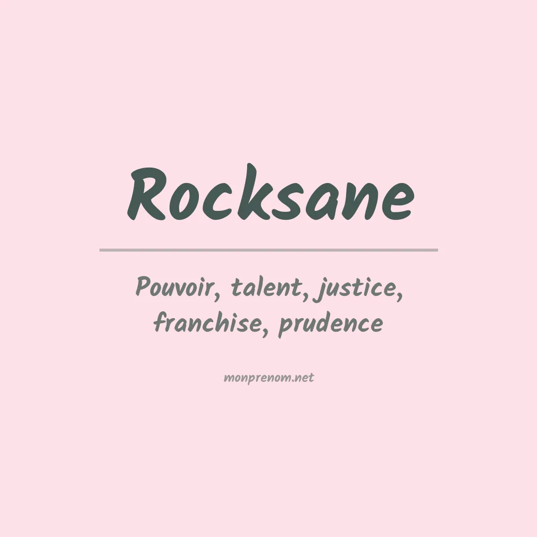 Signification du Prénom Rocksane Signification du Prénom Rocksane