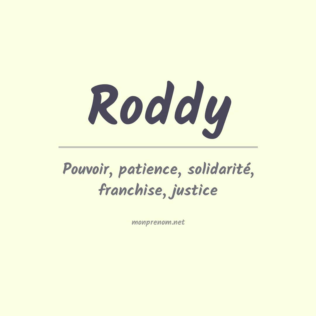 Signification du Prénom Roddy