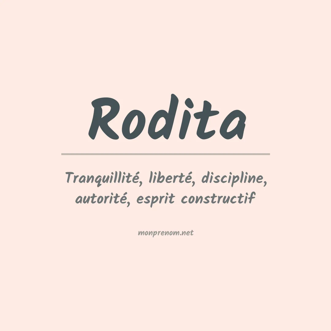 Signification du Prénom Rodita
