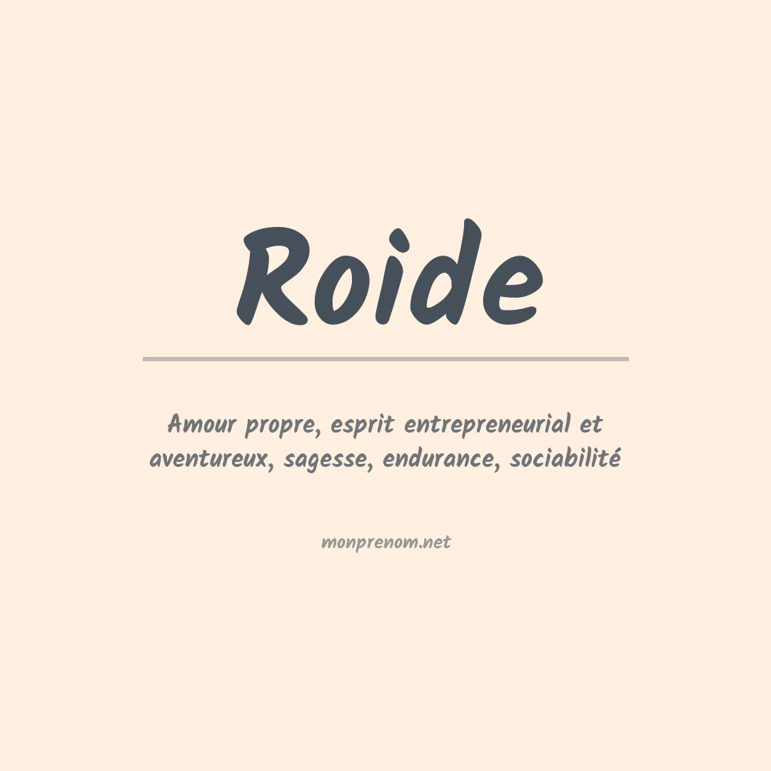 Signification du Prénom Roide Signification du Prénom Roide