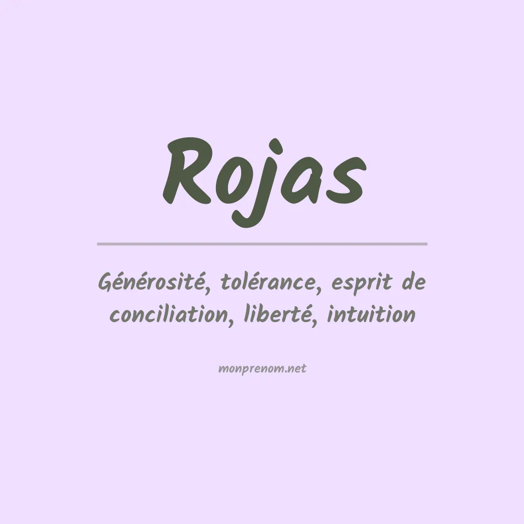 Signification du Prénom Rojas