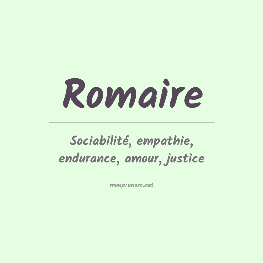 Signification du Prénom Romaire Signification du Prénom Romaire