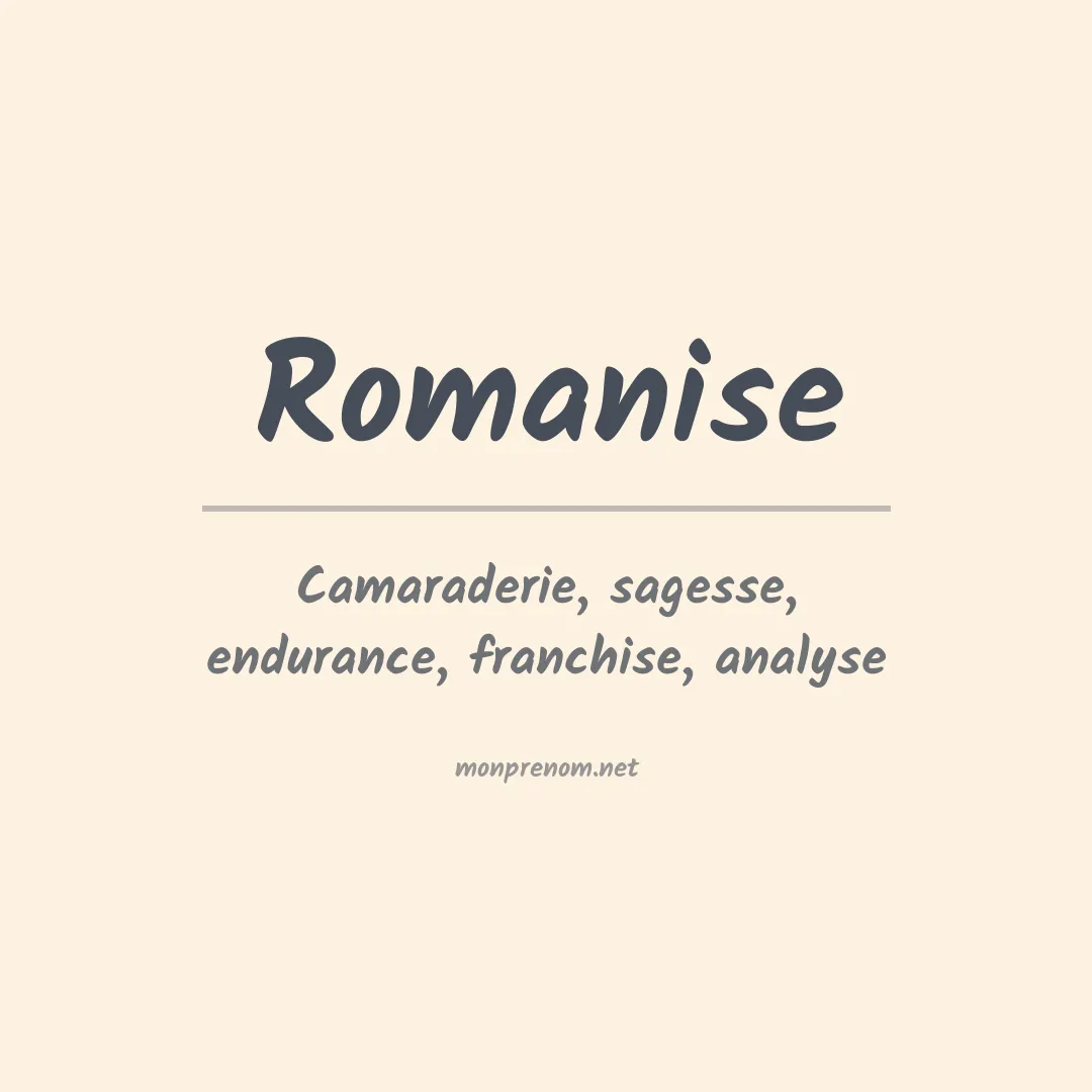 Signification du Prénom Romanise Signification du Prénom Romanise