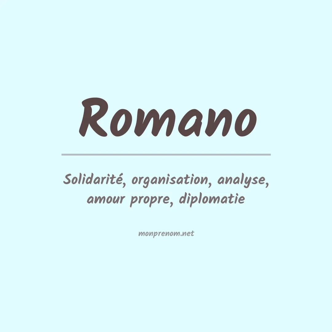 Signification du Prénom Romano