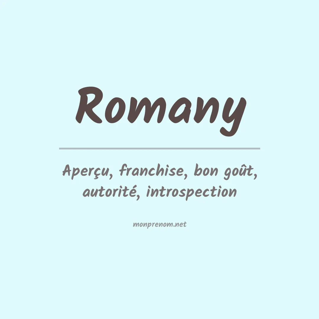 Signification du Prénom Romany