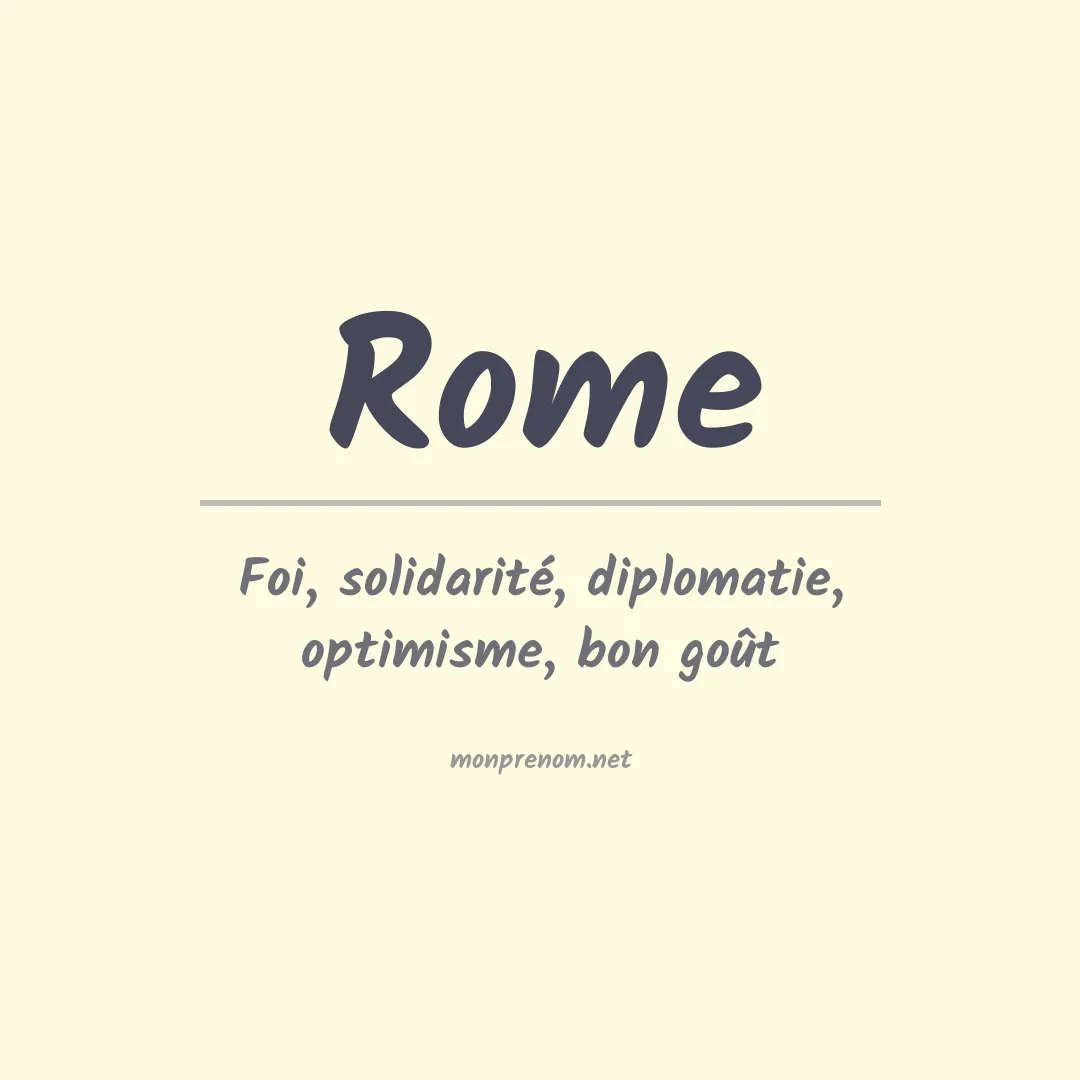Signification du Prénom Rome