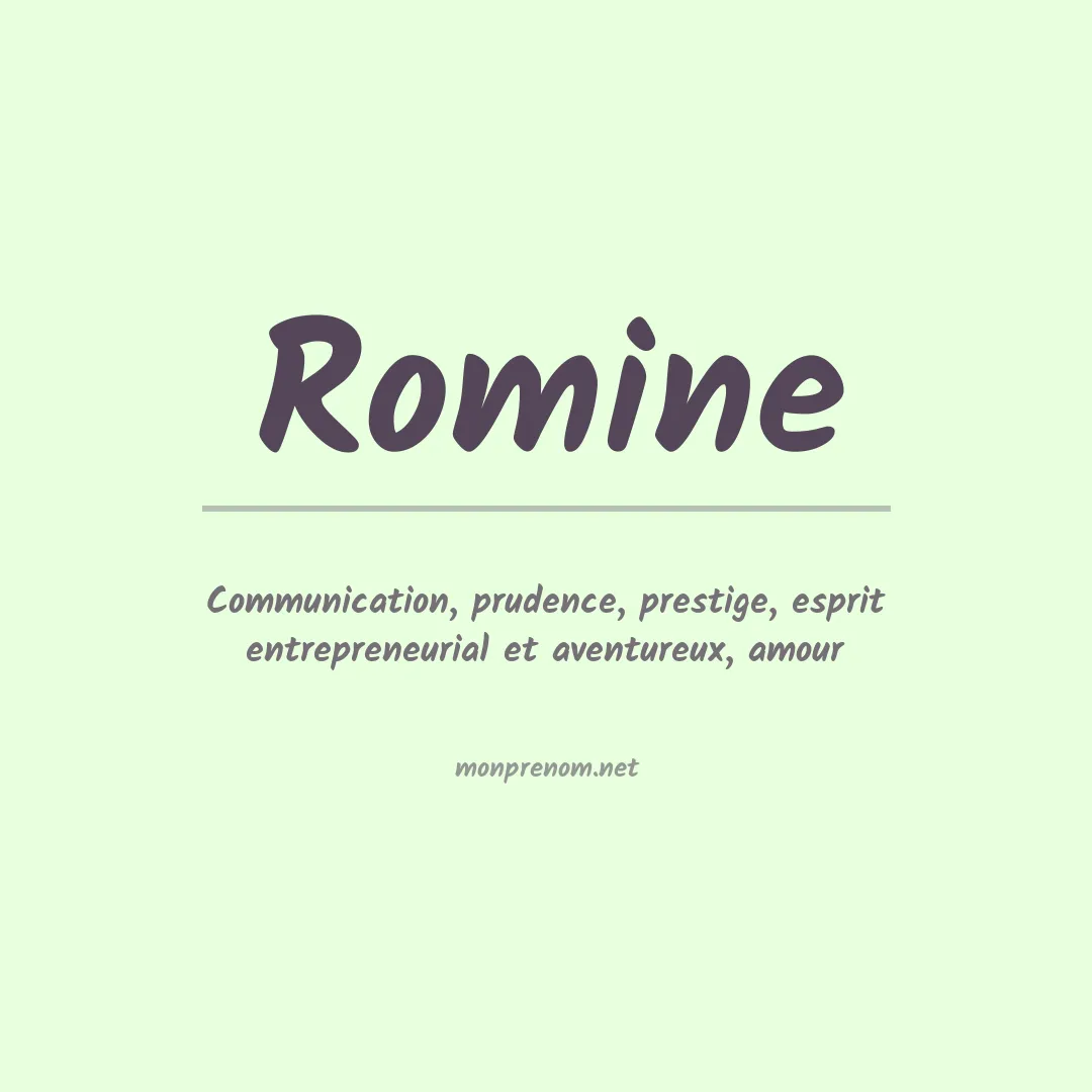 Signification du Prénom Romine