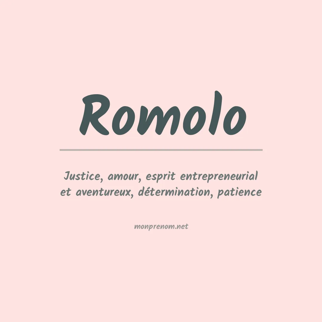 Signification du Prénom Romolo