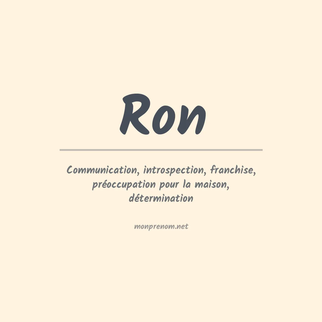 Signification du Prénom Ron