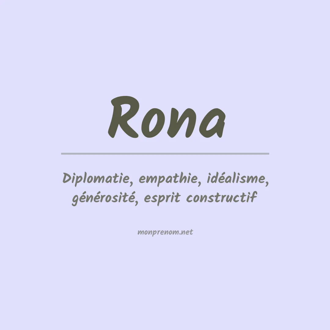 Signification du Prénom Rona Signification du Prénom Rona